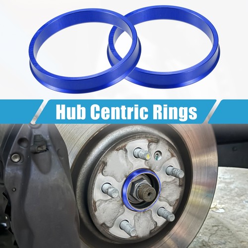 4 Pcs Car Hub Centric Rings OD 73.1mm ID 66.1mm Wheel Bore Center Spacer Blue - Picture 2 of 7