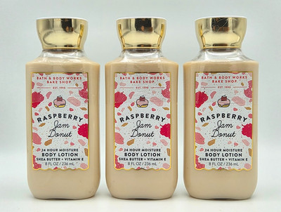 3 Bath and Body RASPBERRY JAM DOUNUT Body Lotion 8 Fl oz SEALED