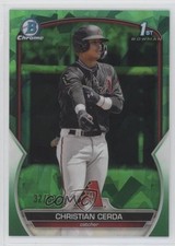 2023 Bowman Sapphire Edition Chrome Prospects Green 32/60 Christian Cerda 9b3