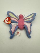 TY Beanie Babie Flitter the Butterfly Plush Toy - Pink/Purple