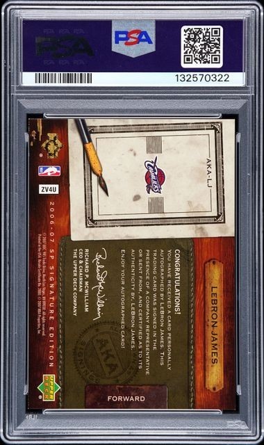 2006 Upper Deck SP Signatures AKA Lebron James Dual Auto /25 PSA/DNA Auto 10 view 8