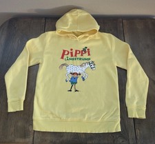 Pippy Longstocking sweatshirt Hoodie Graphic Pullover 8-10 Yrs Kids H M Yellow