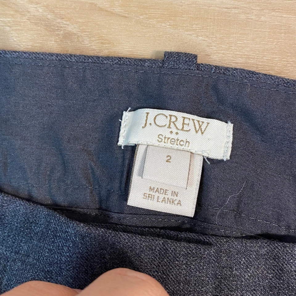Pantalones de vestir acampanados de mezcla de lana elásticos J Crew para mujer talla 2 grises Foto 2 de 4