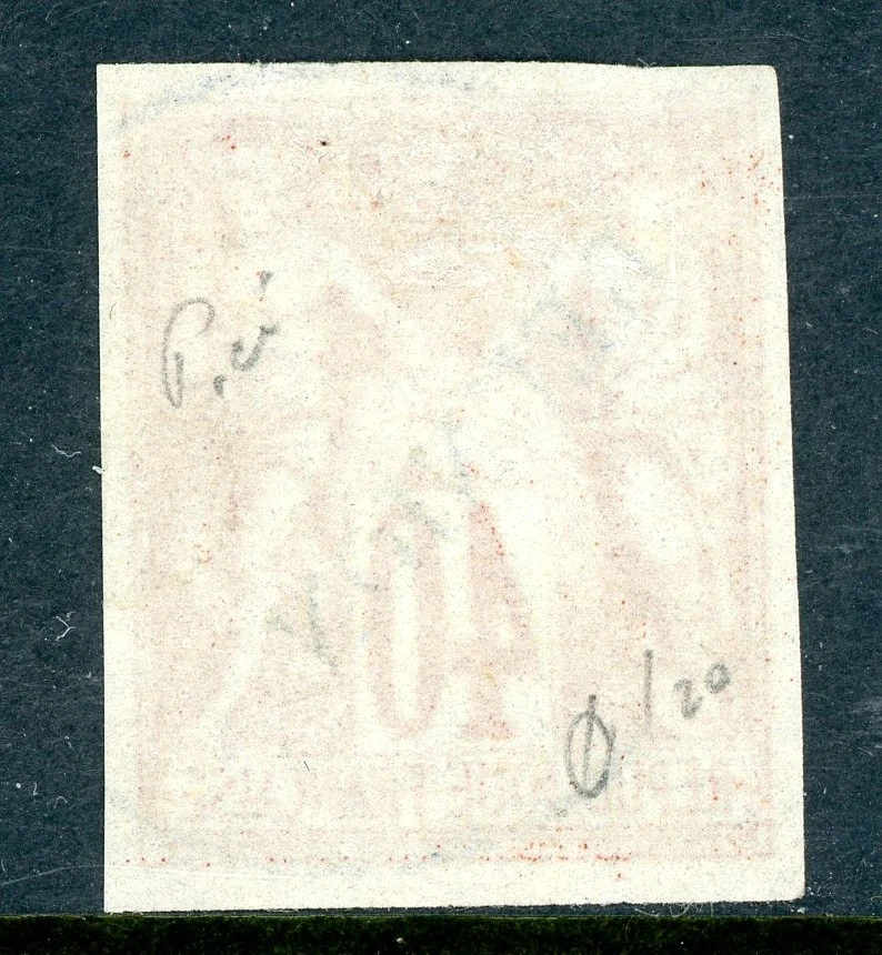 France Colonies 1891 Reunion 40¢ Vermillion Scott #14 VFU O499 - Image 2 of 4