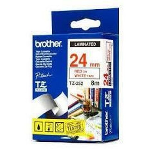 Ruban Laminé pour Etiqueteuses Brother TZE355 Blanc/Noir 24 mm - Afbeelding 2 van 2