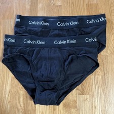 Calvin Klein Men's Black Cotton Classic Brief Underwear Size S- 2 Pack