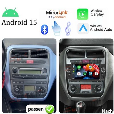 Android 15 Autoradio Für Fiat Grande Punto Linea 2007-2012 Apple Carplay RDS GPS