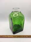 Blenko 7" Square Vase In Green Glass