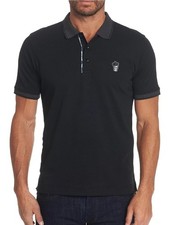 Robert Graham Polo Shirt Men's Size Medium White 100 Cotton Short Sleeve Skull