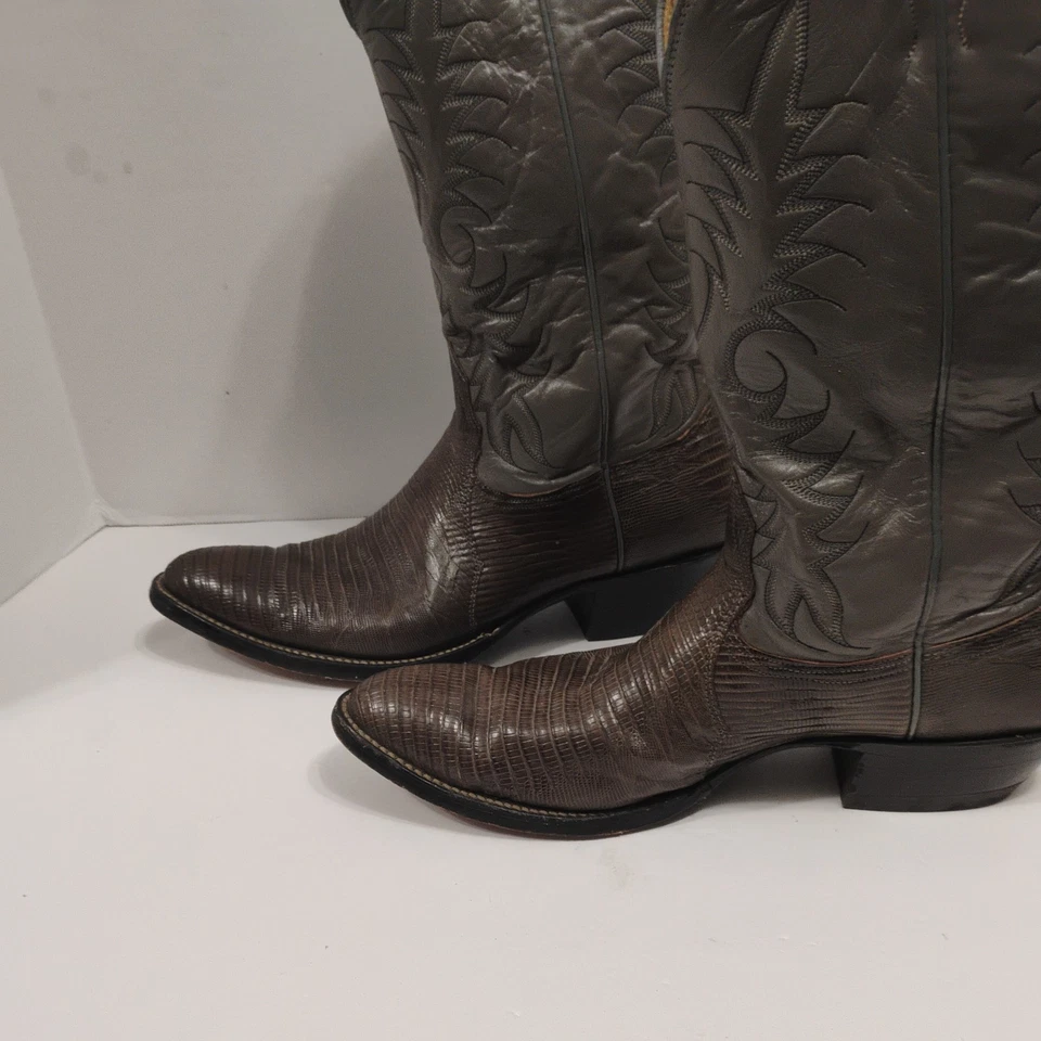 Vintage Nocona 3717C Botas de Couro Marrom Cowboy Ocidental Masculino Tamanho 12 aa Pull On - Imagem 4 de 4