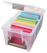 Semi Satchel Portable Craft Organizer with 3 Dividers - Clear Plastic Storage...