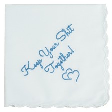 Cotton Wedding Handkerchief with Scalloped Edges, Mother of Bride Groom Gif...