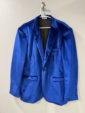 COOFANDY Men  s Velvet Blazer Bright Blue X-Large Classy Meets Fun Statement