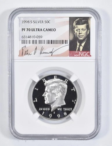 1998-S SILVER PF70 UCAM Kennedy Half Dollar NGC Spl Label *6134