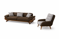 Wohnzimmer Set Modern Braun Grau Designer-BergèRe Komfortabel Stoff