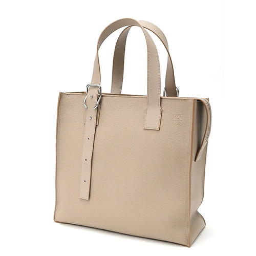 LOEWE Buckle Zip Tote B692K99X03 Soft Grained Calf Greige #031