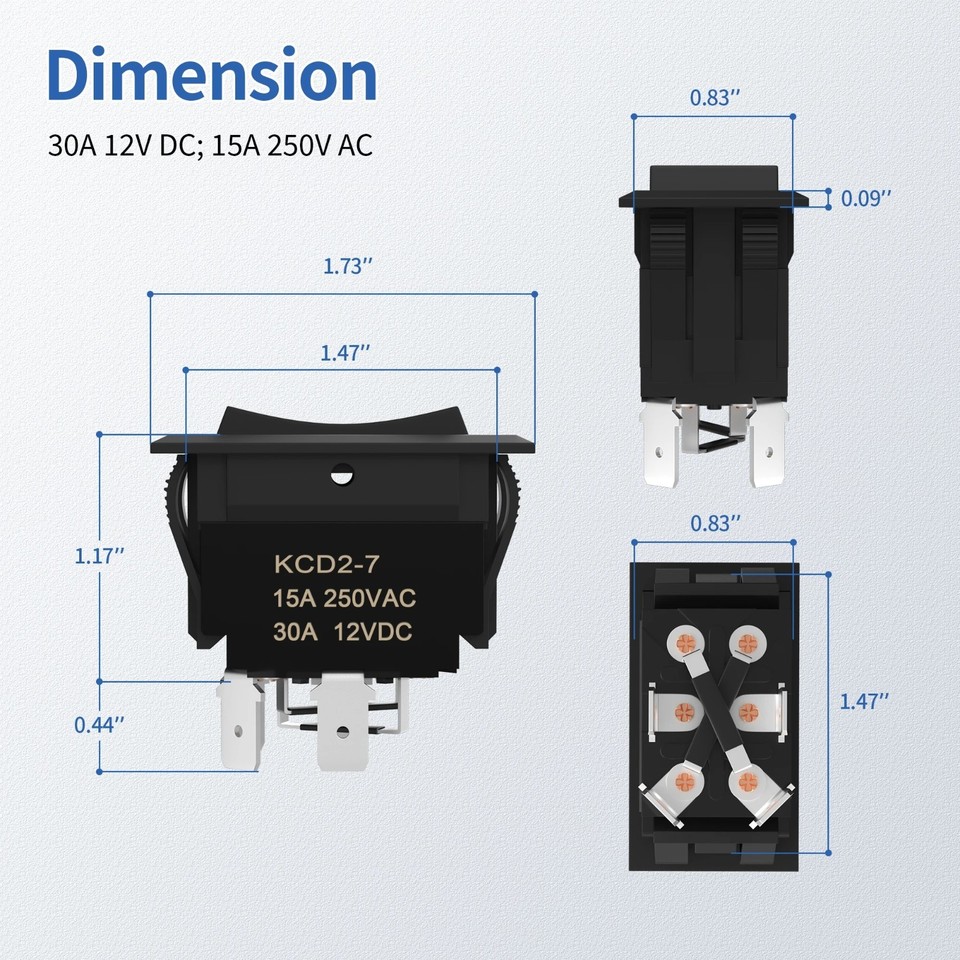 Up Down Momentary Reverse Polarity Switch 12V 30A DPDT Polarity ...