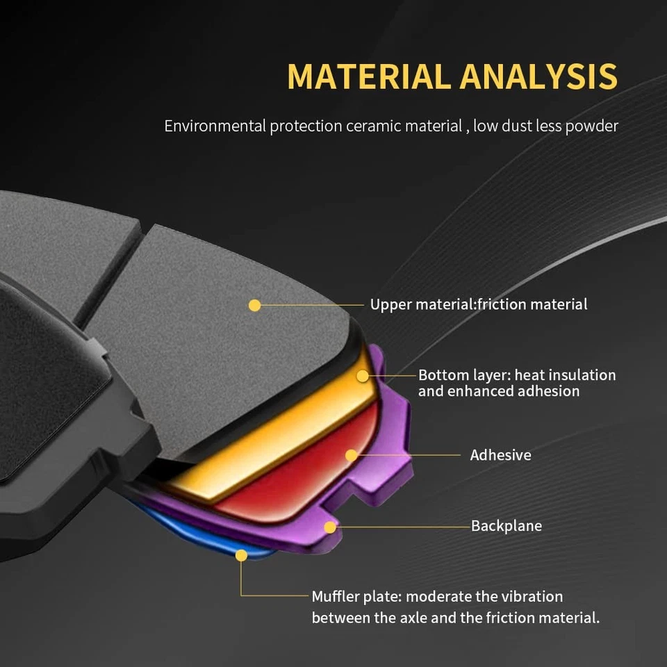 Front and Rear Ceramic Disc Brake Pads w/Hardware fit for 2013-2017 Honda Accord - Image 4 of 4