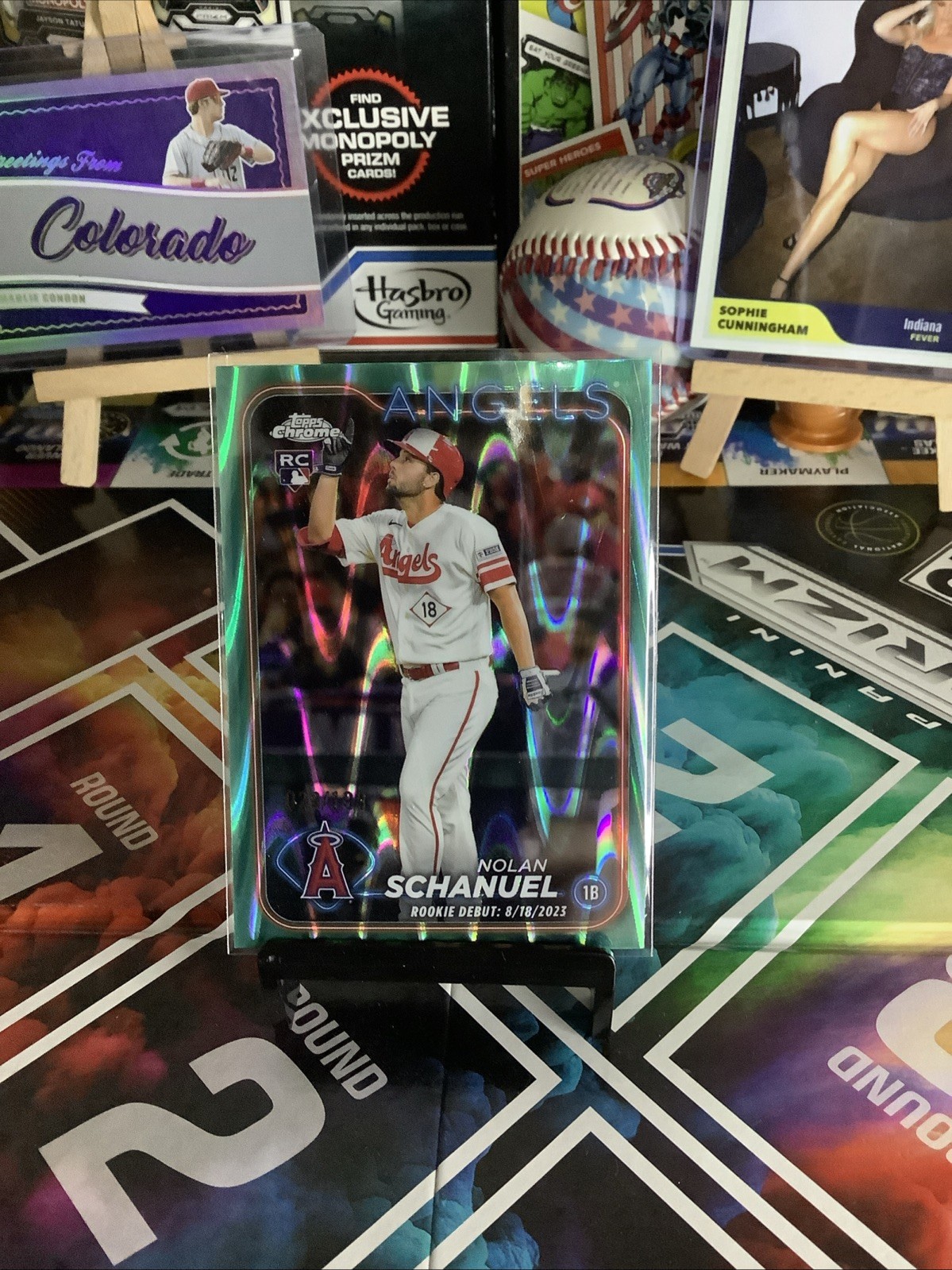 2024 Topps Chrome Update Nolan Schanuel Aqua Refractor 016/199 #USC68 Angels