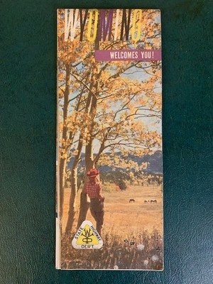 Wyoming State-Issued Vintage Road Map 1960s Travel