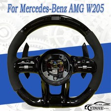 Led Carbon Fiber Steering Wheel For Mercedes-benz Amg W205 C300 C43 G550 S63 G63
