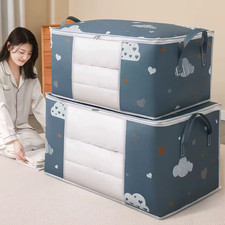 Large Capacity Clothes Storage Bag Organizer Handle For Blankets Bedding