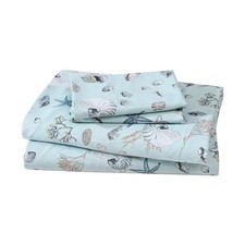 Coastal Print Microfiber Sheet Set, Soft, Comfy, 12" Deep Full Oceanside Sea
