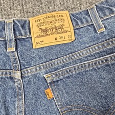 Vintage Levis 517 Jeans Mens 38x31 Blue Bootcut Made USA Orange Tab 90s 36x29
