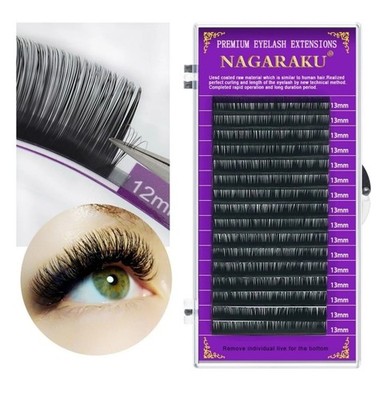 NAGARAKU Individual Eyelash Extension Classic Black Soft False Lashes 14mm 0.07C