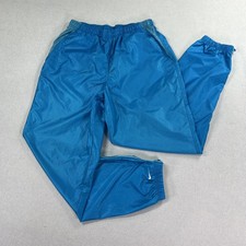 VTG 90s Nike Track Pants Youth 12-14 28x31 Blue Nylon Windbreaker Joggers Logo