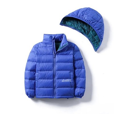 Autumn Duck Down Jackets Light Weight Hood Detachable Winter Boy Girl Windproof