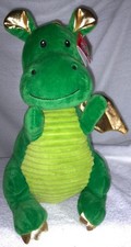 Green Dragon with Gold Wings 11" Plush NWT