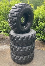 4-12-16.5 SKS-1 Skid Steer Tires on Black Rims for Cat-NARROW OFFSET-12X16.5