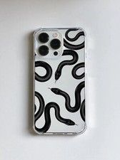 Clear Black Snake Case For Iphone 17 16 15 14 13 12 11 Pro Max XR X 8 Samsung S2