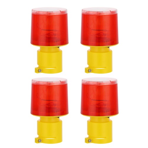 4Pcs Solar Traffic Warning Light Red Strobe Lamp 360 Degree Flashing - Bild 1 von 6