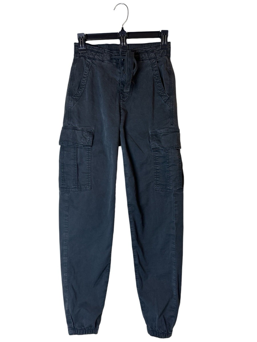 American Eagle Cargo Pants Women Size 00 R Washed Black Baggy