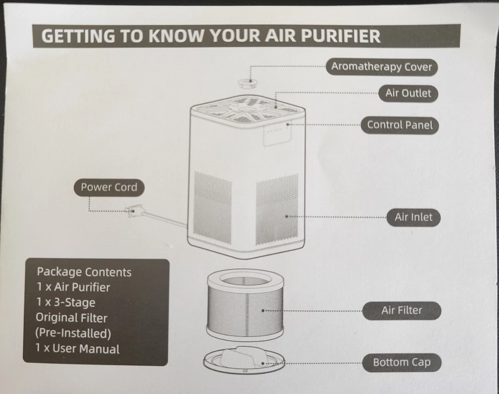 Air Purifier with Aromatherapy for Bedroom DH-JH06