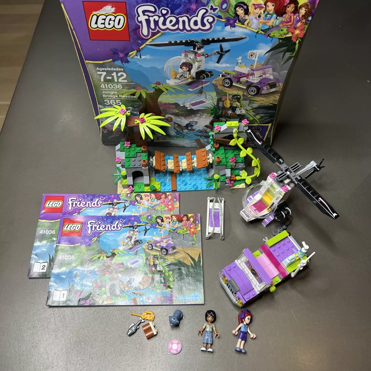 Lego Friends 41036 Jungle Bridge Rescue 100 Complete W Box Mia Matthew Bear