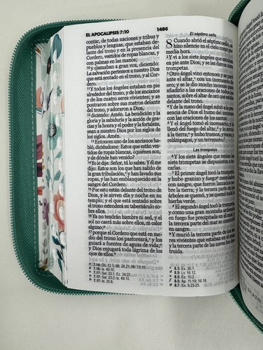 Biblia de Bolsillo Para Mujer con Cierre RV1960 imit piel turquesa con indice - Picture 8 of 9