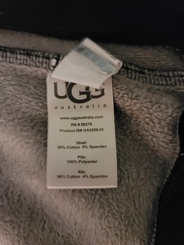 UGG Australia Fleece Lined Women's Black w/ Tan Full Zip Hoodie Jacket- Read - Picture 5 of 10