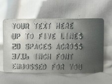 Aluminum I.D. DATA PLATE TAG Custom Personalized Trailer Car Truck Boat