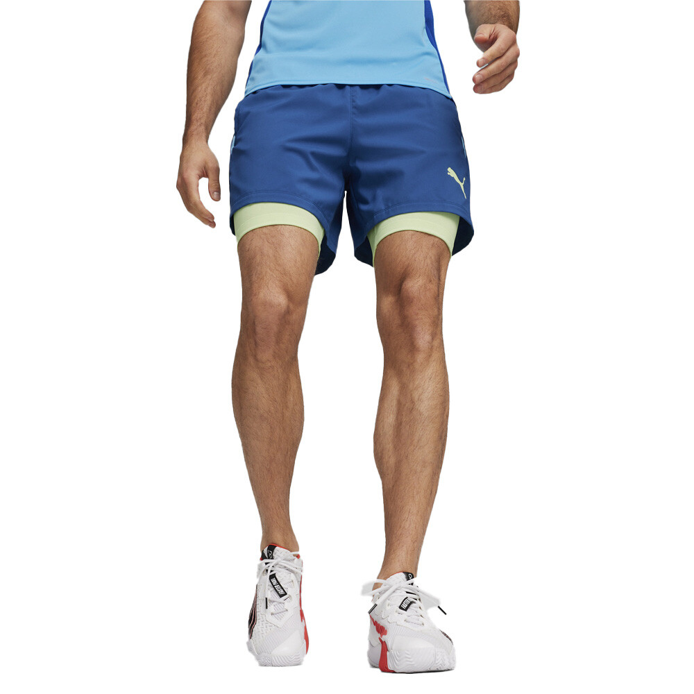 Puma Teamgoal 2-in-1 Racquet Sports Shorts for Men in Blue Athletic Casual Style