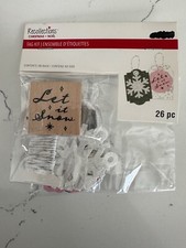 Recollections Christmas Noel Tag Kit 24 Tags 1 Stamp Twine Embellishments Craft