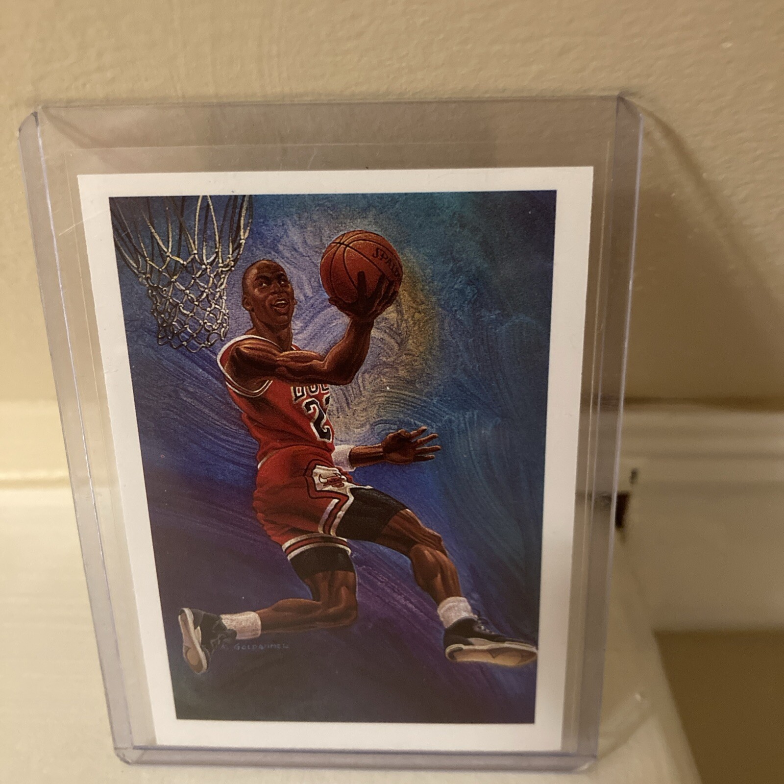 1990-91 NBA Hoops Art Card Team Checklist 358 Michael Jordan