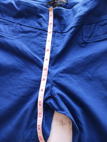Zac & Rachel teal blue capri stretch pull on dress pants size 6 career wear - Picture 4 of 9