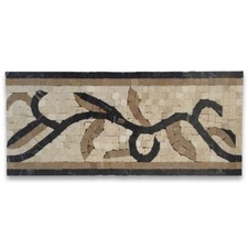 B0069P Marble Mosaic Border Listello Accent Tile Ivy Gold 5.9x13.4 Polished