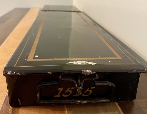 Vintage Hand Painted Bank Safety Deposit Box circa 1920s 24x5.5x2 - Picture 3 of 4