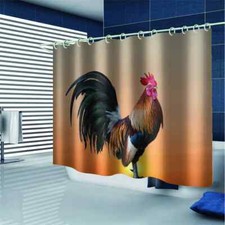 Roosters At Sunset 3D Shower Curtain Waterproof Fabric Bathroom Decoration
