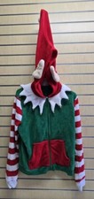 With Love, Derek Red, White  Green Elf Holiday Zip Hoodie Size Large