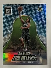 Malcolm Brogdon /175 Lime Green Prizm All Clear For Takeoff 2017-18 Optic BUCKS